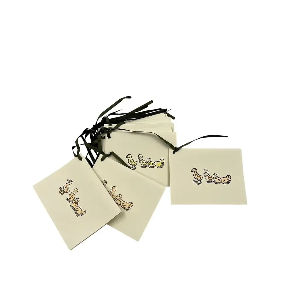 Handmade Card Gift Tags Yellow Ducklings Baby Ducks 12 Pieces Cardstock Blank‎